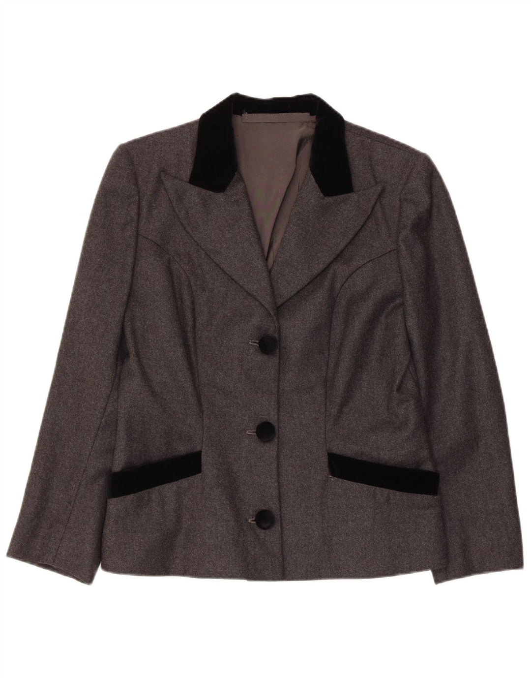 Set gonna vintage da donna a 3 bottoni in 2 pezzi UK 14 medio W26 grigio