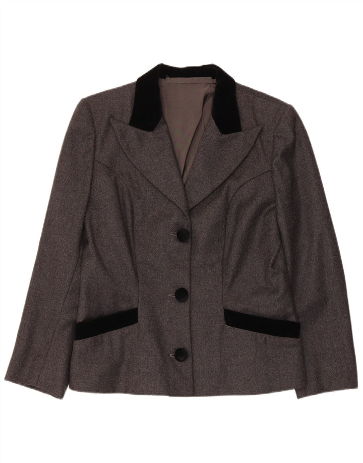 Set gonna vintage da donna a 3 bottoni in 2 pezzi UK 14 medio W26 grigio