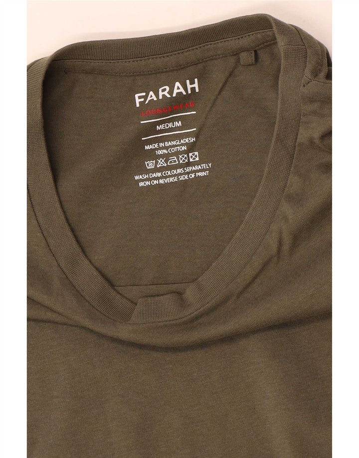T-shirt da uomo Farah Top in cotone kaki medio