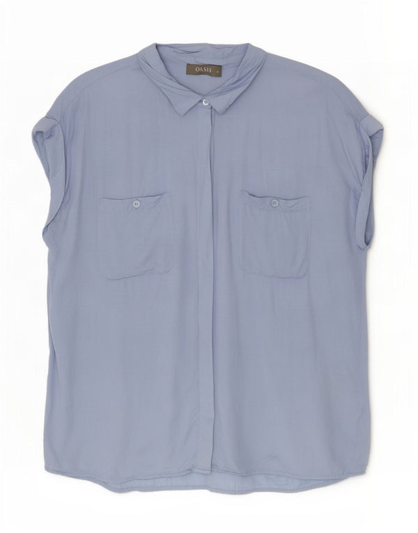 Camicetta senza maniche da donna Oasis UK 14 Large Blu Viscosa