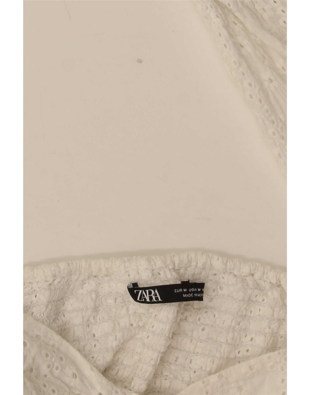 Top Zara da donna con spalle scoperte e maniche a 3/4, taglia UK 12, colore bianco medio