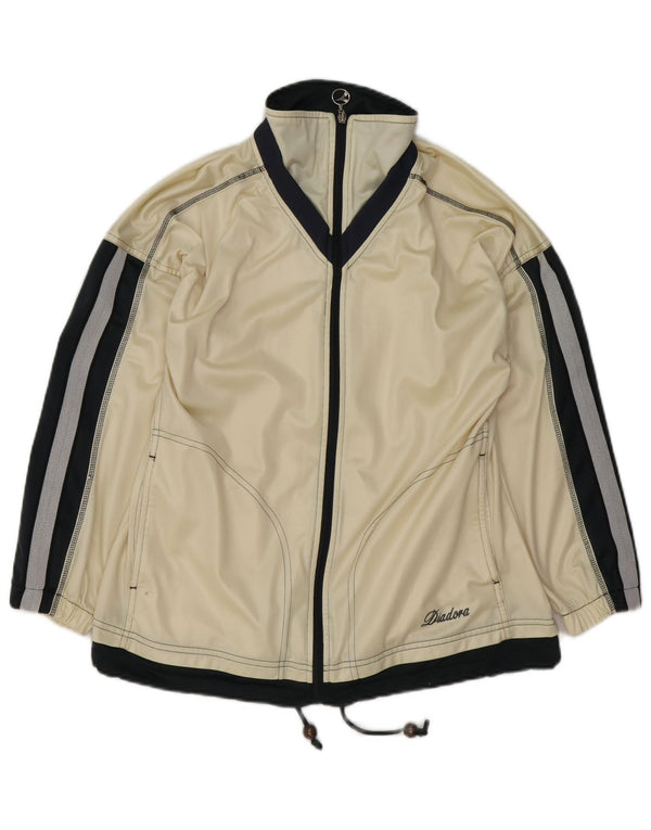 Giacca da tuta da uomo dal taglio ampio Diadora UK 34 XS Off White Colourblock
