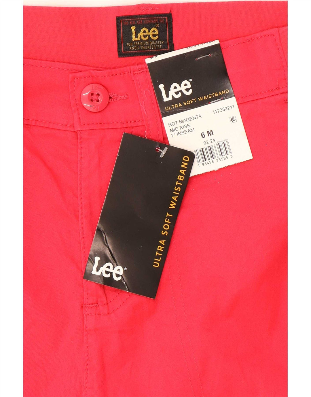 Pantaloncini chino da donna Lee US 6 medi W30 cotone rosso