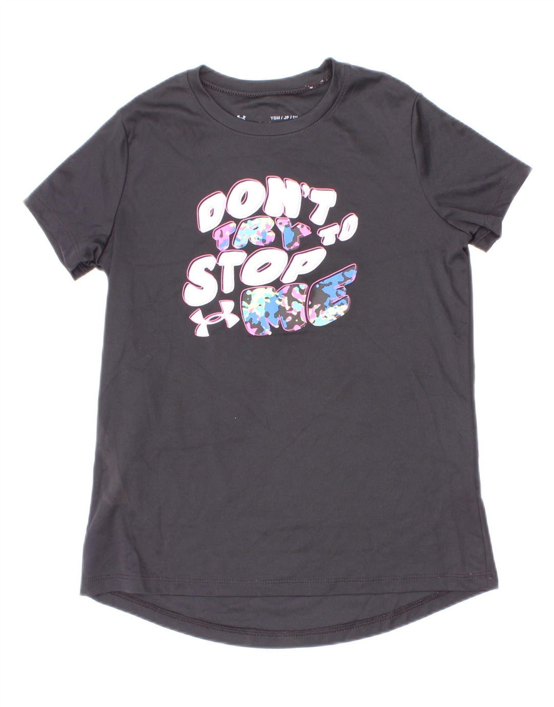 Maglietta grafica da ragazzo Under Armour Top 7-8 anni piccola in poliestere grigio