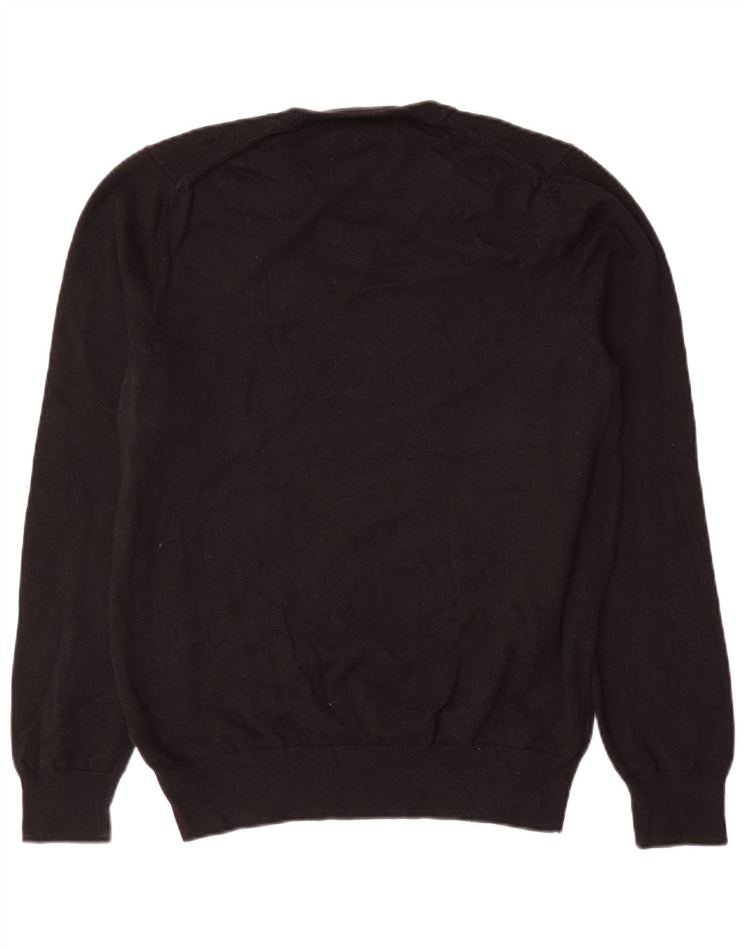 Maglione da uomo con scollo a V Marks & Spencer in cotone nero medio
