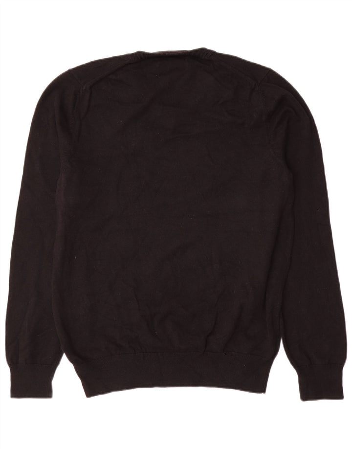 Maglione da uomo con scollo a V Marks & Spencer in cotone nero medio