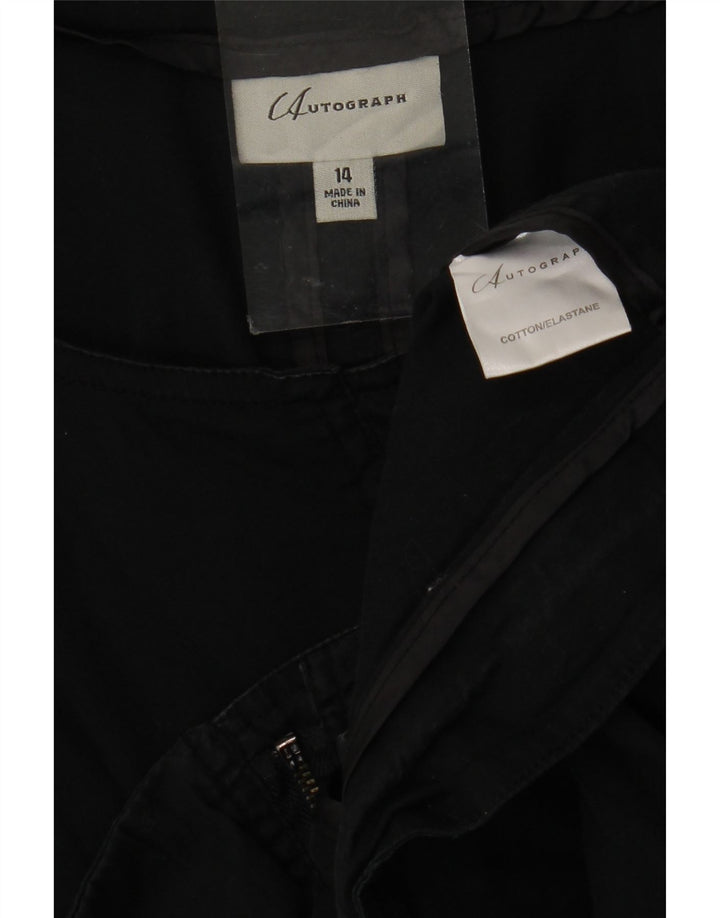 Giubbotto bomber corto da donna con maniche a 3/4 Autograph UK 14 grande cotone nero