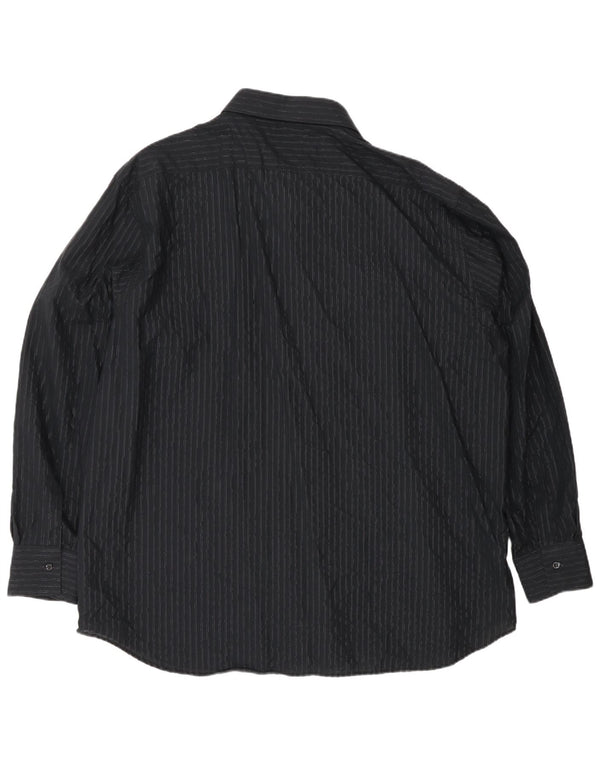 Camicia da uomo Roccobarocco Taglia 49 2XL Cotone gessato nero Classico