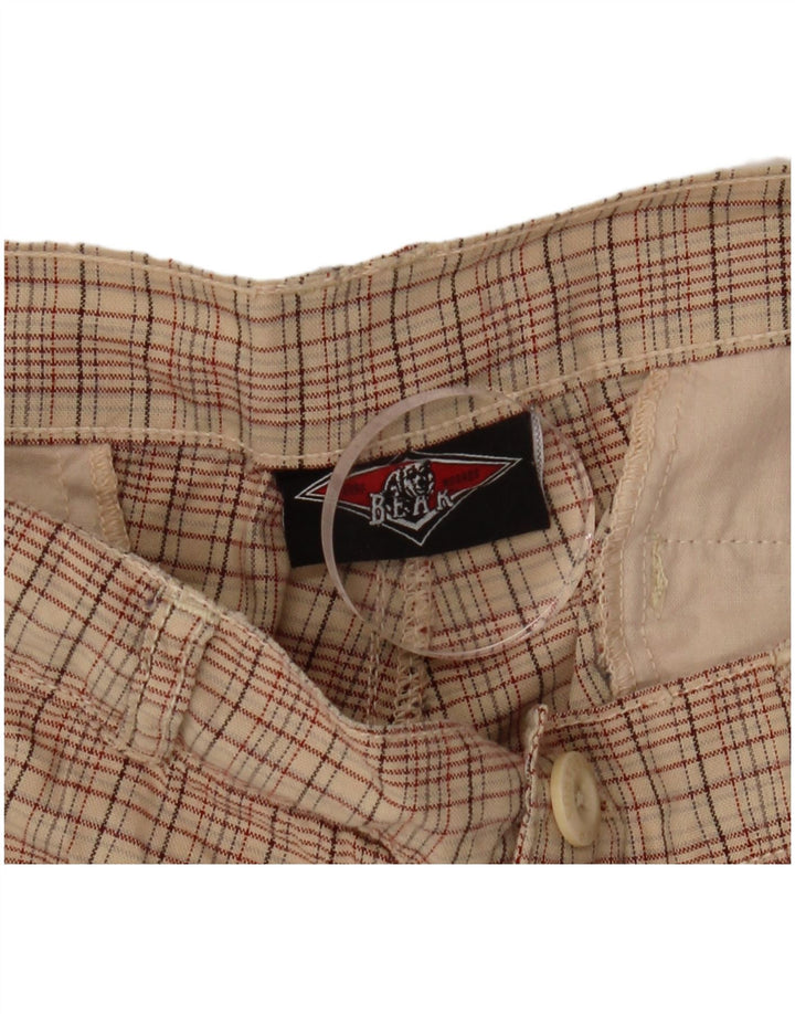 Pantaloncini chino da uomo BEAR W38 XL in cotone a quadri beige