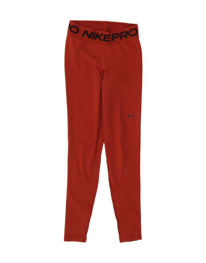 NIKE Womens Dri Fit Graphic Leggings UK 4 XS  Red Vintage Nike and Second-Hand Nike from Messina Hembry 