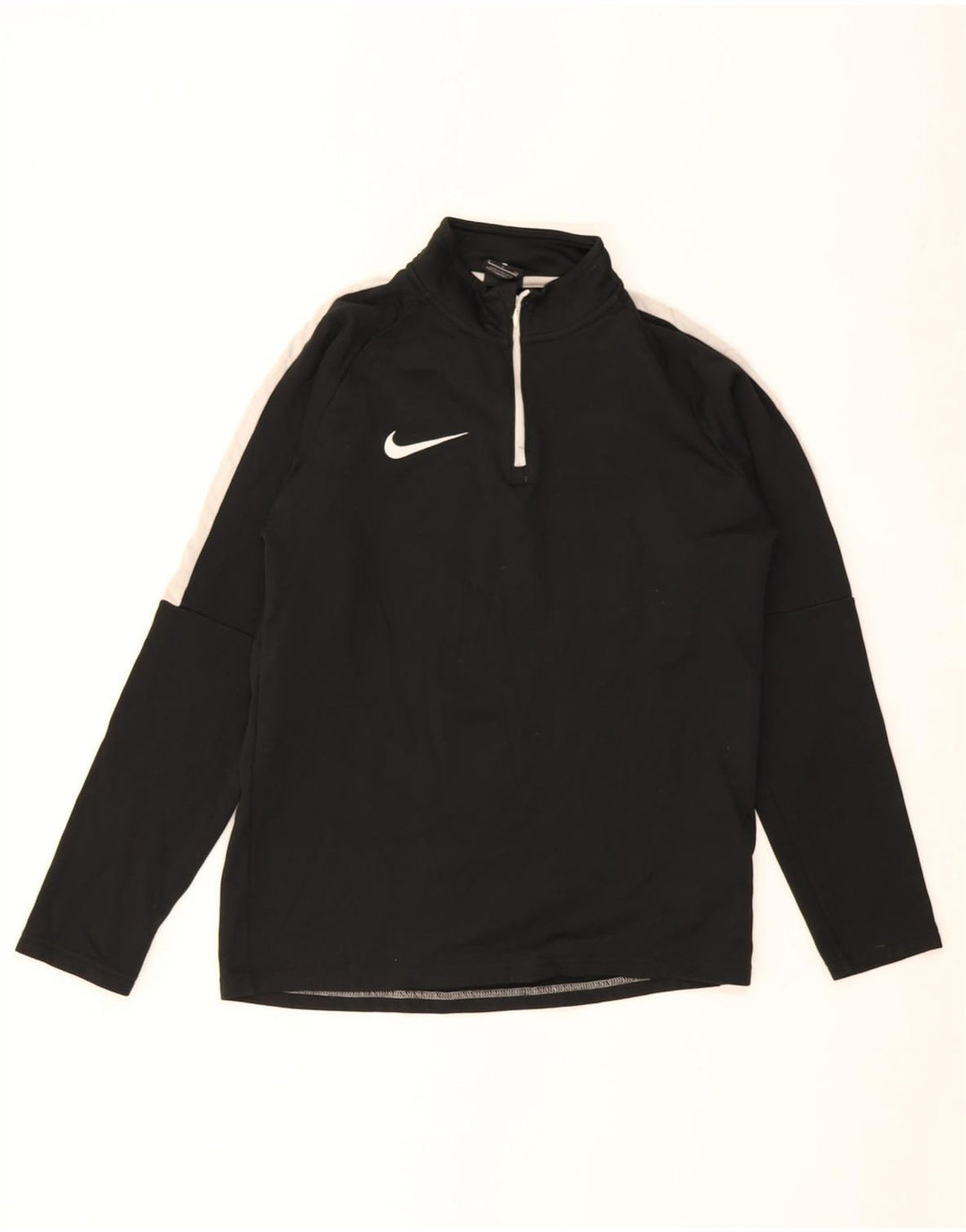 Felpa Nike da uomo Dri Fit con zip e collo, piccola, color block nero