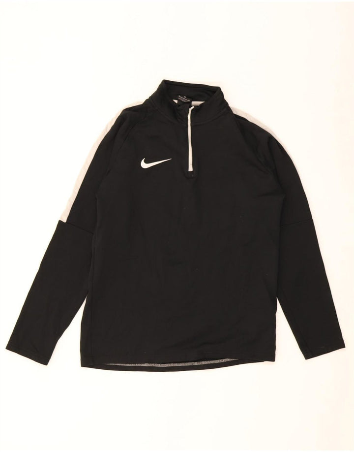 Felpa Nike da uomo Dri Fit con zip e collo, piccola, color block nero