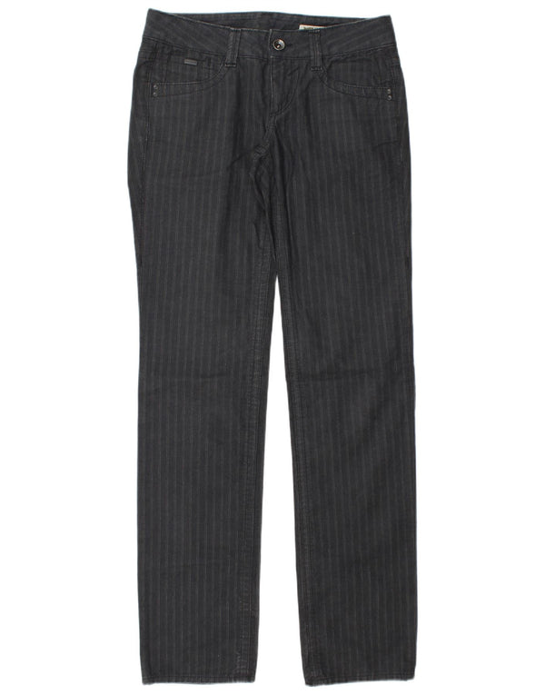 Pantaloni casual dritti da donna Gas W28 L34 cotone gessato nero