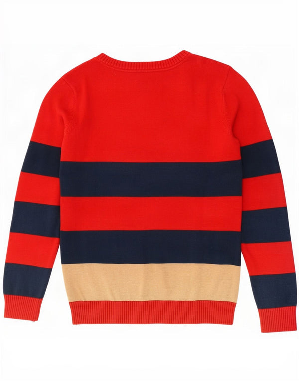 Maglione maglione con scollo a barca da donna Tommy Hilfiger UK 14 a righe rosse medie