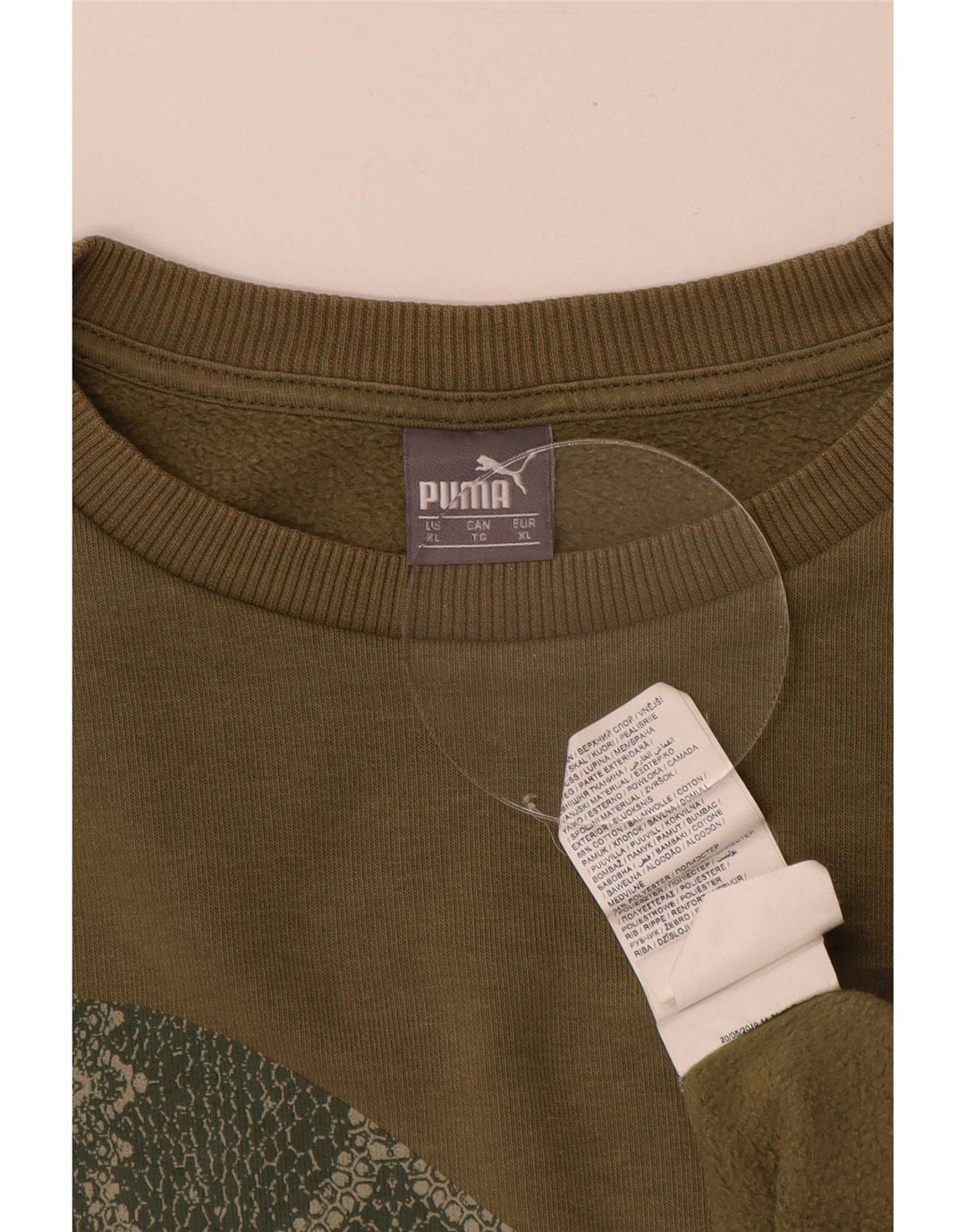 Felpa grafica da uomo Puma Felpa XL in cotone kaki