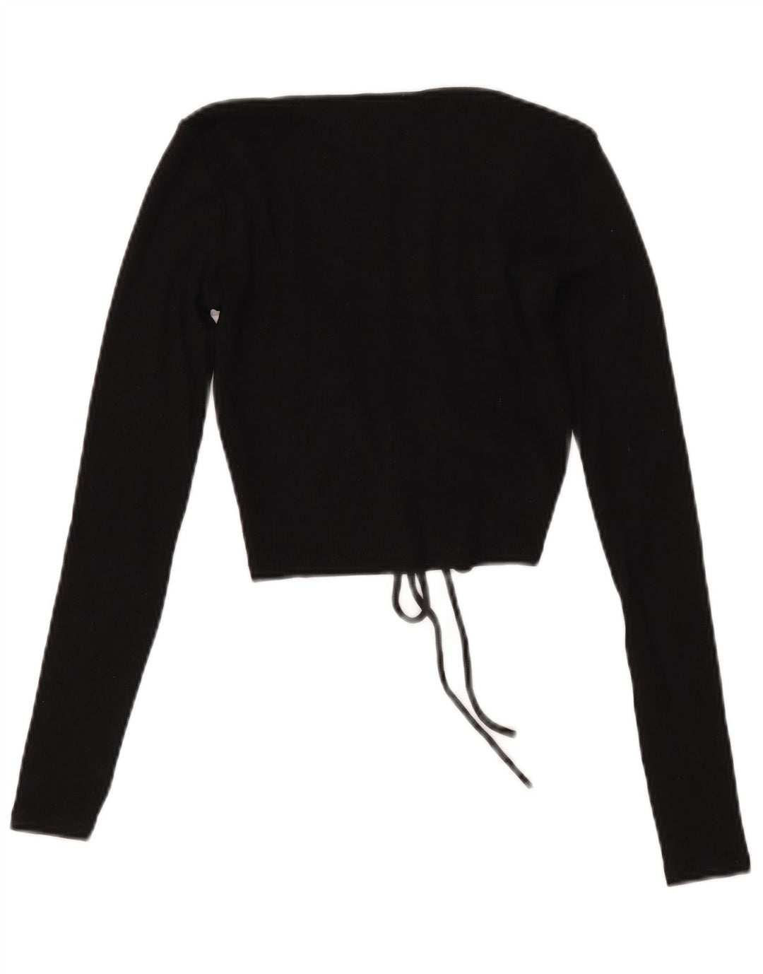 Top Zara da donna corto con allacciatura sul davanti manica lunga UK 12 cotone nero medio