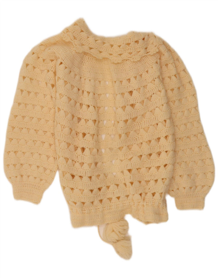 Maglione cardigan da donna vintage UK 12 Beige medio