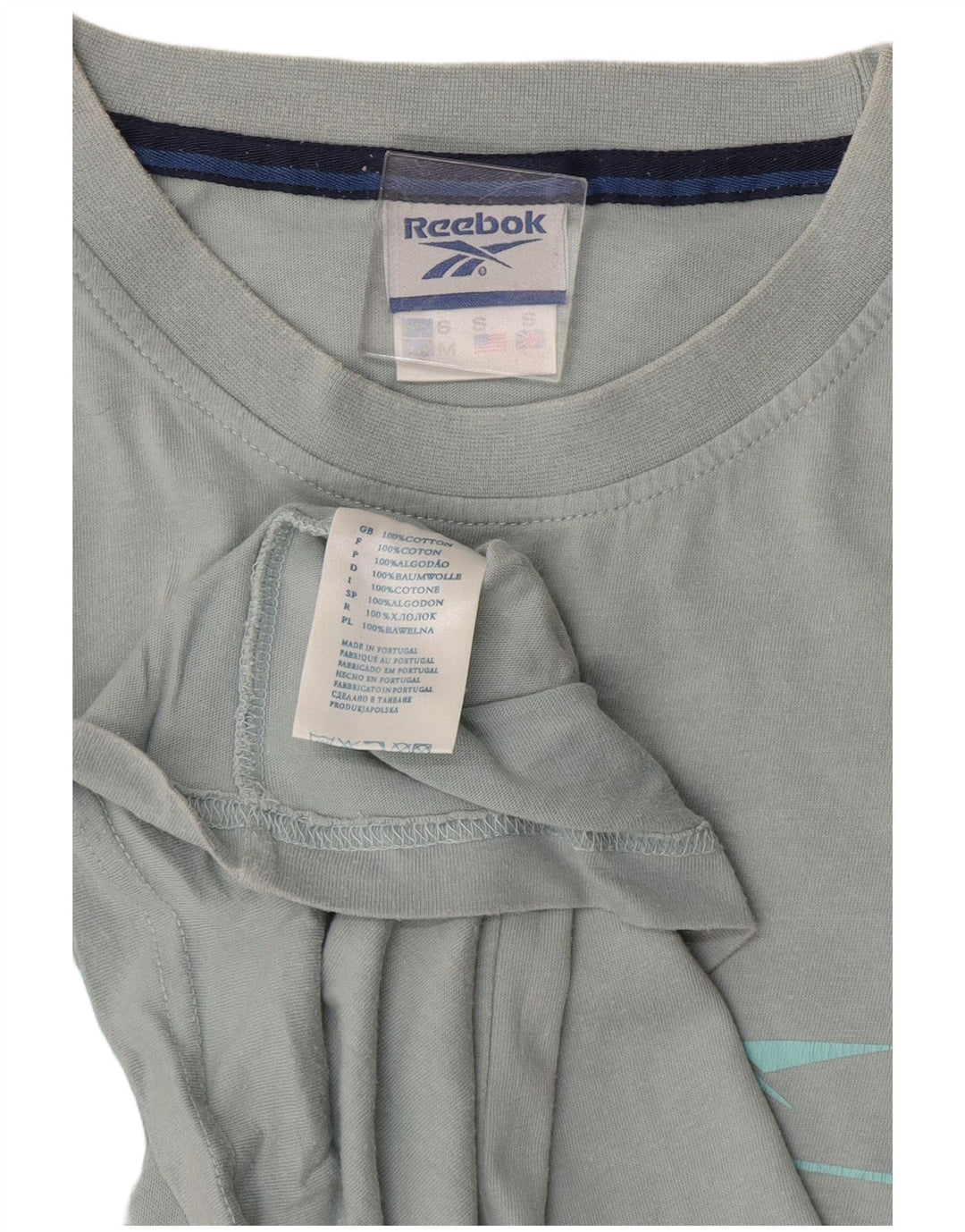 T-shirt grafica da uomo REEBOK Top Small in cotone blu