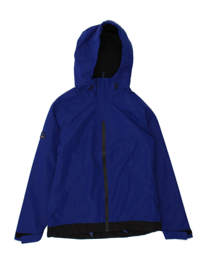 SUPERDRY Womens Windcheater Hooded Windbreaker Jacket UK 10 Small  Blue Vintage Superdry and Second-Hand Superdry from Messina Hembry 