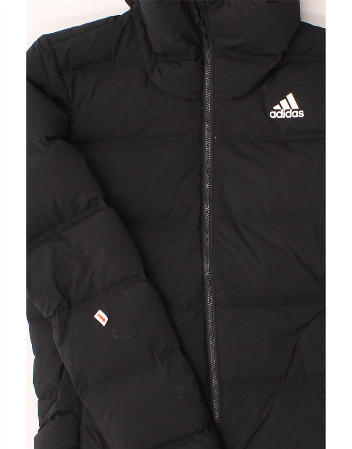 ADIDAS Womens Hooded Padded Jacket UK 2 2XS Black Polyamide Vintage Adidas and Second-Hand Adidas from Messina Hembry 