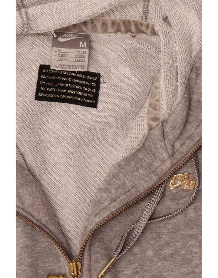 Felpa con cappuccio e zip da donna Nike UK 10/12 Cotone grigio medio