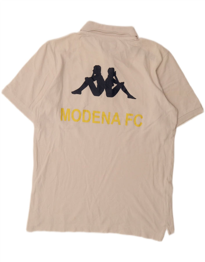KAPPA Mens Graphic Polo Shirt Medium White Vintage Kappa and Second-Hand Kappa from Messina Hembry 
