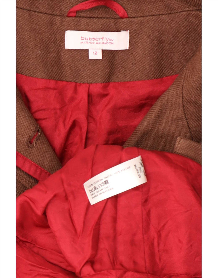 Giacca blazer da donna Mathew Williamson UK 12 Cotone marrone medio