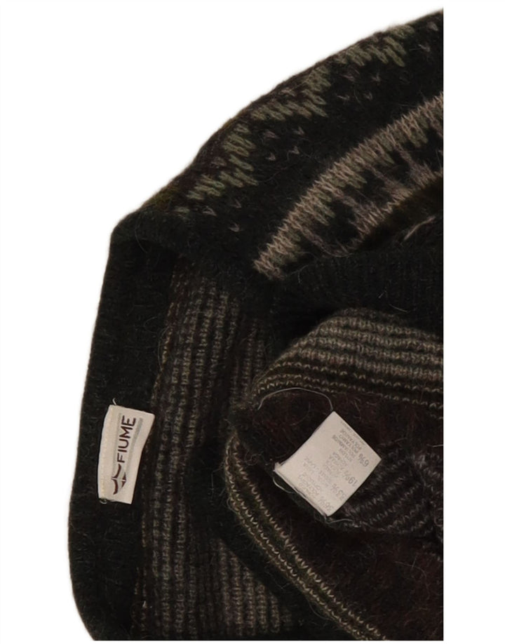 Maglione cardigan da uomo Fiume Grande acrilico Fair Isle grigio