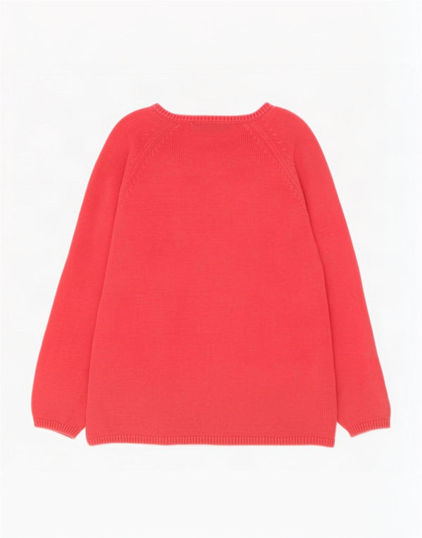 Marks & Spencer Womens Boat Neck Jumper Sweater UK 16 Large Pink Cotton