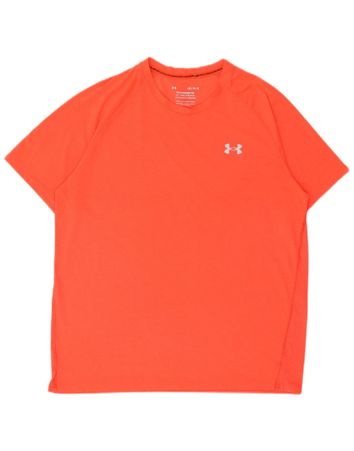 UNDER ARMOUR Mens Coupe Ajustee T-Shirt Top Large Orange