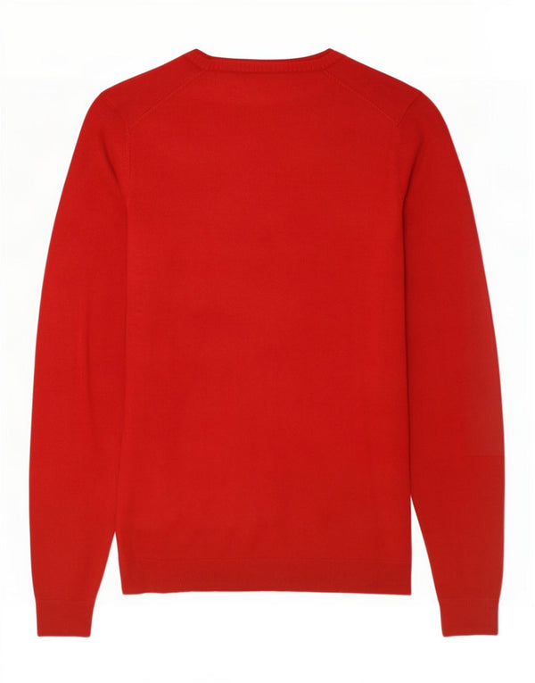 Maglione Zara da uomo con scollo a V XL rosso in viscosa