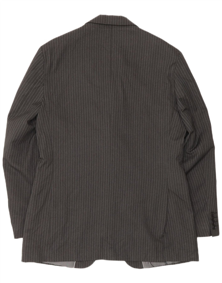 Giacca blazer a 2 bottoni da uomo Marks & Spencer IT 40 grande gessato grigio