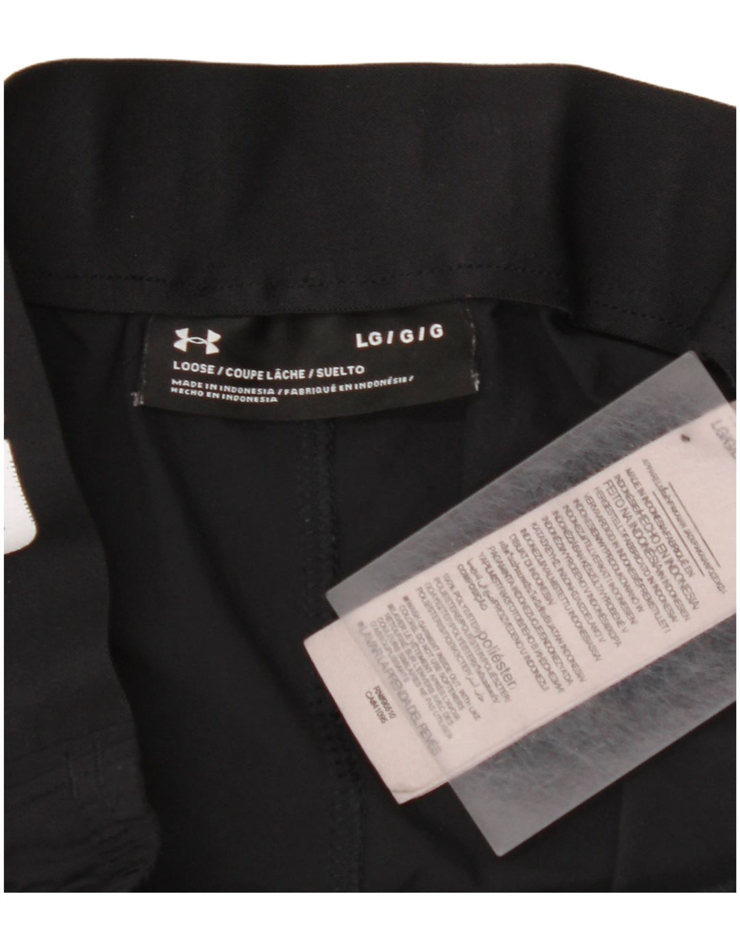 Pantaloncini sportivi grafici da uomo UNDER ARMOUR grandi in poliestere nero