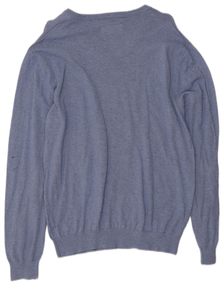 JACK WILLS Maglione da uomo con scollo a V XL in cotone blu