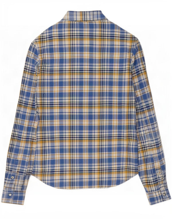 Camicia in flanella da uomo Lee in cotone a quadri blu medio