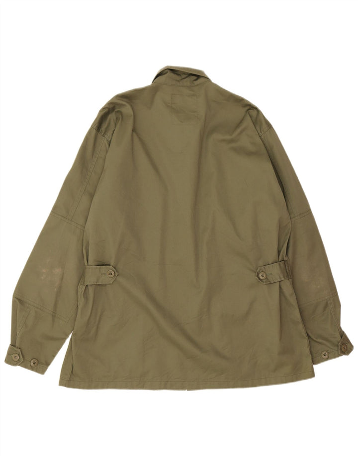 Giacca utilitaria vintage da uomo UK 40 grande poliestere kaki