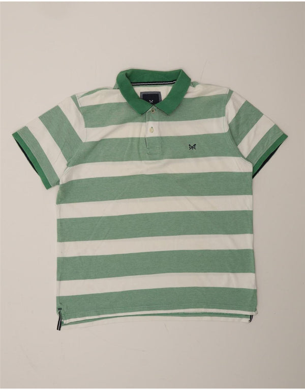 CREW CLOTHING Polo da uomo XL in cotone rigato verde