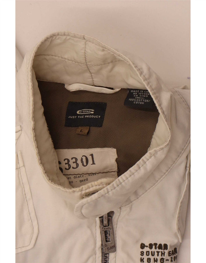Giacca utility grafica da uomo G-Star UK 40 grande cotone bianco