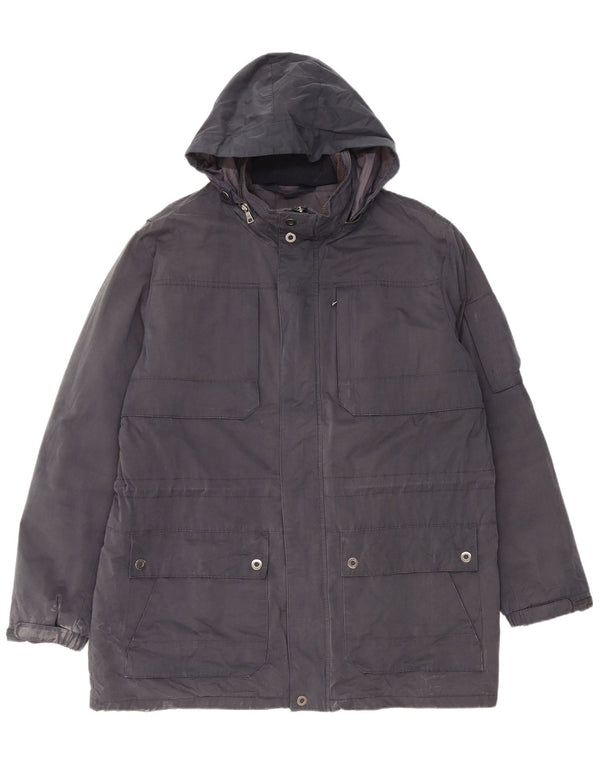 Giacca Parka con cappuccio da uomo Marks & Spencer UK 42 XL Cotone blu navy