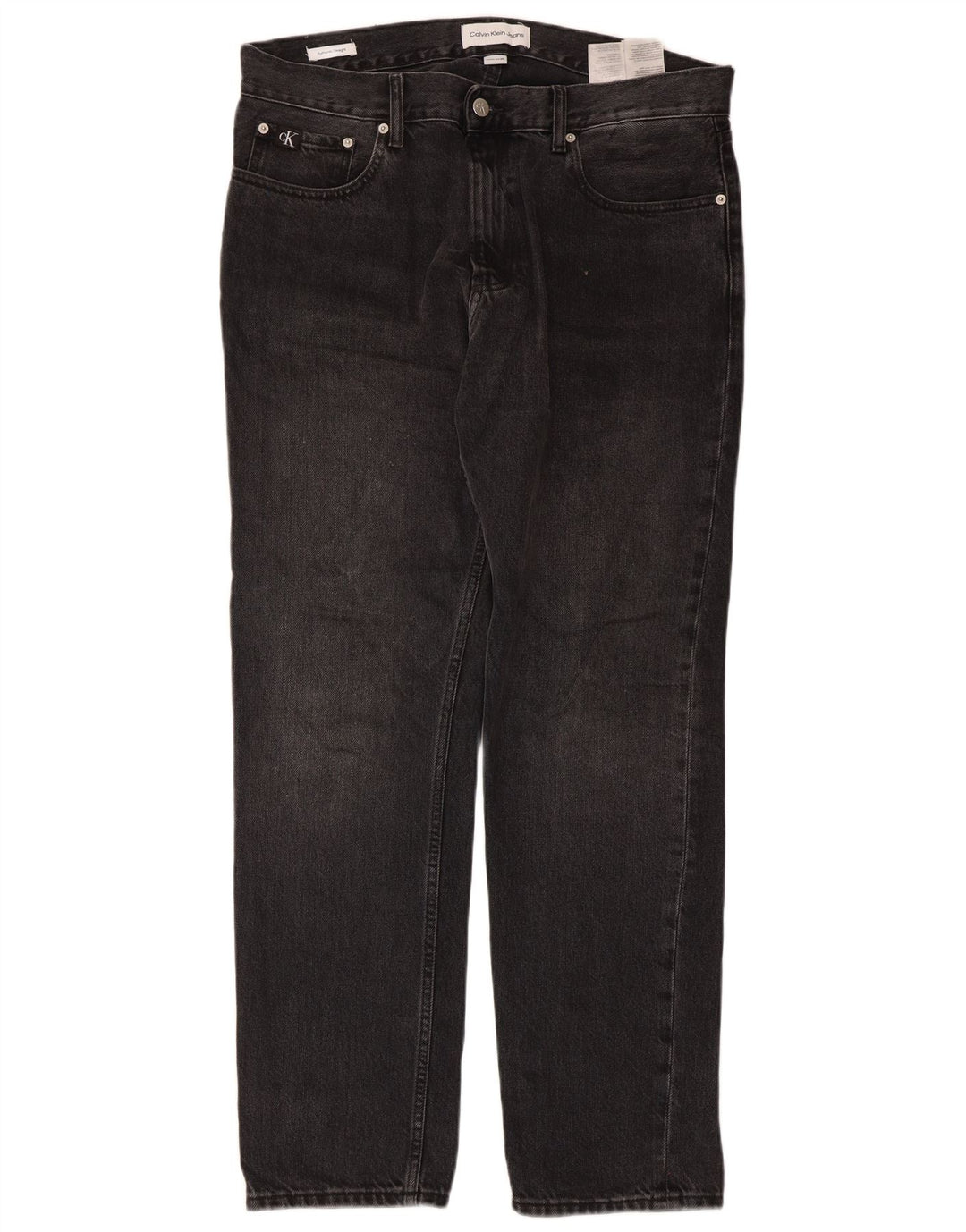 Jeans dritti da uomo Calvin Klein W32 L30 cotone nero