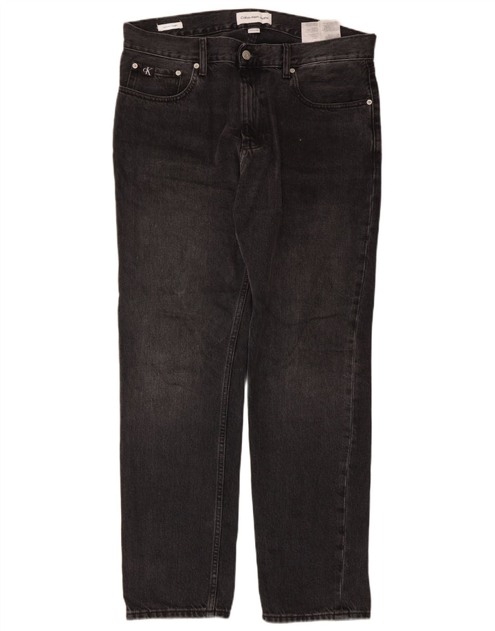 Jeans dritti da uomo Calvin Klein W32 L30 cotone nero