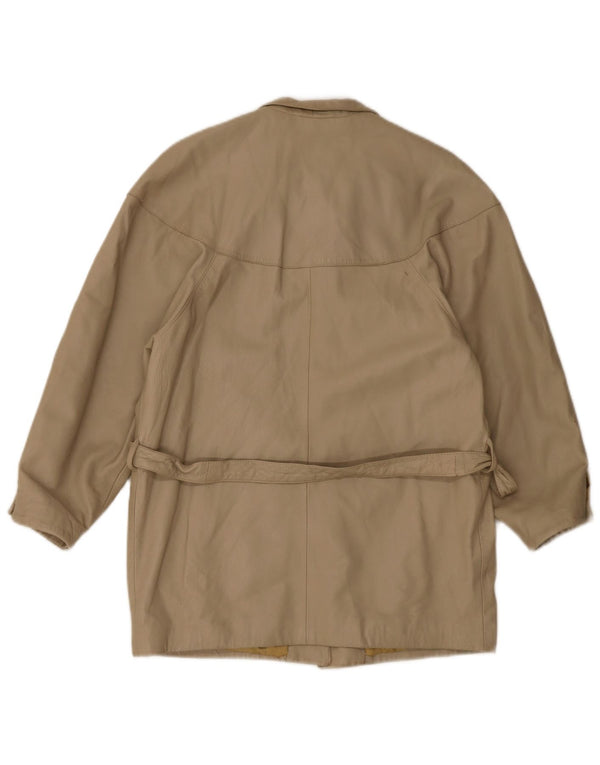 Giacca in pelle vintage da donna EU 40 Beige medio