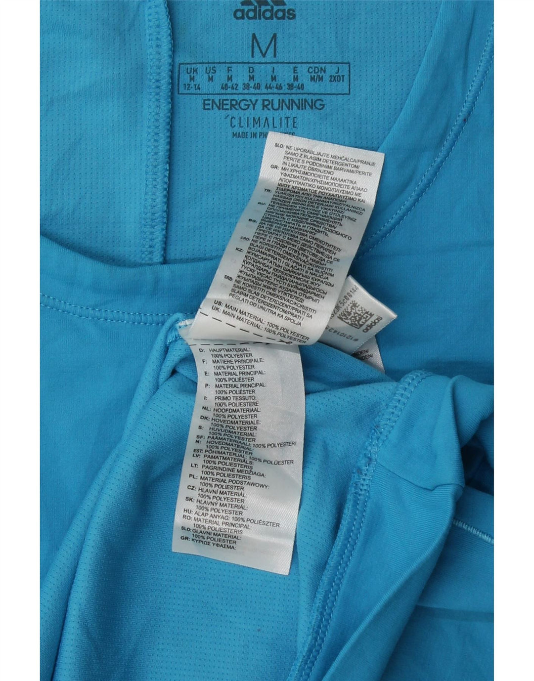 Top ADIDAS da donna Climalite a maniche lunghe UK 12/14 Blu medio Colorblock