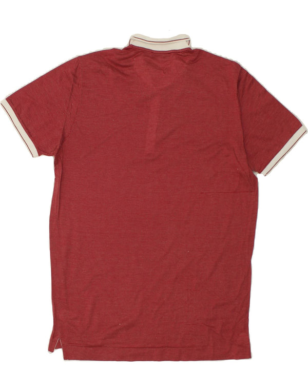 ERMENEGILDO ZEGNA Mens Polo Shirt IT 50 Medium Red Spotted Cotton