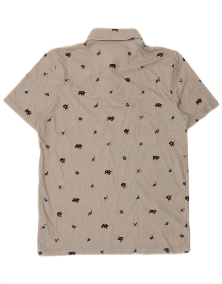 Polo da uomo TED BAKER taglia 3 in cotone floreale beige medio