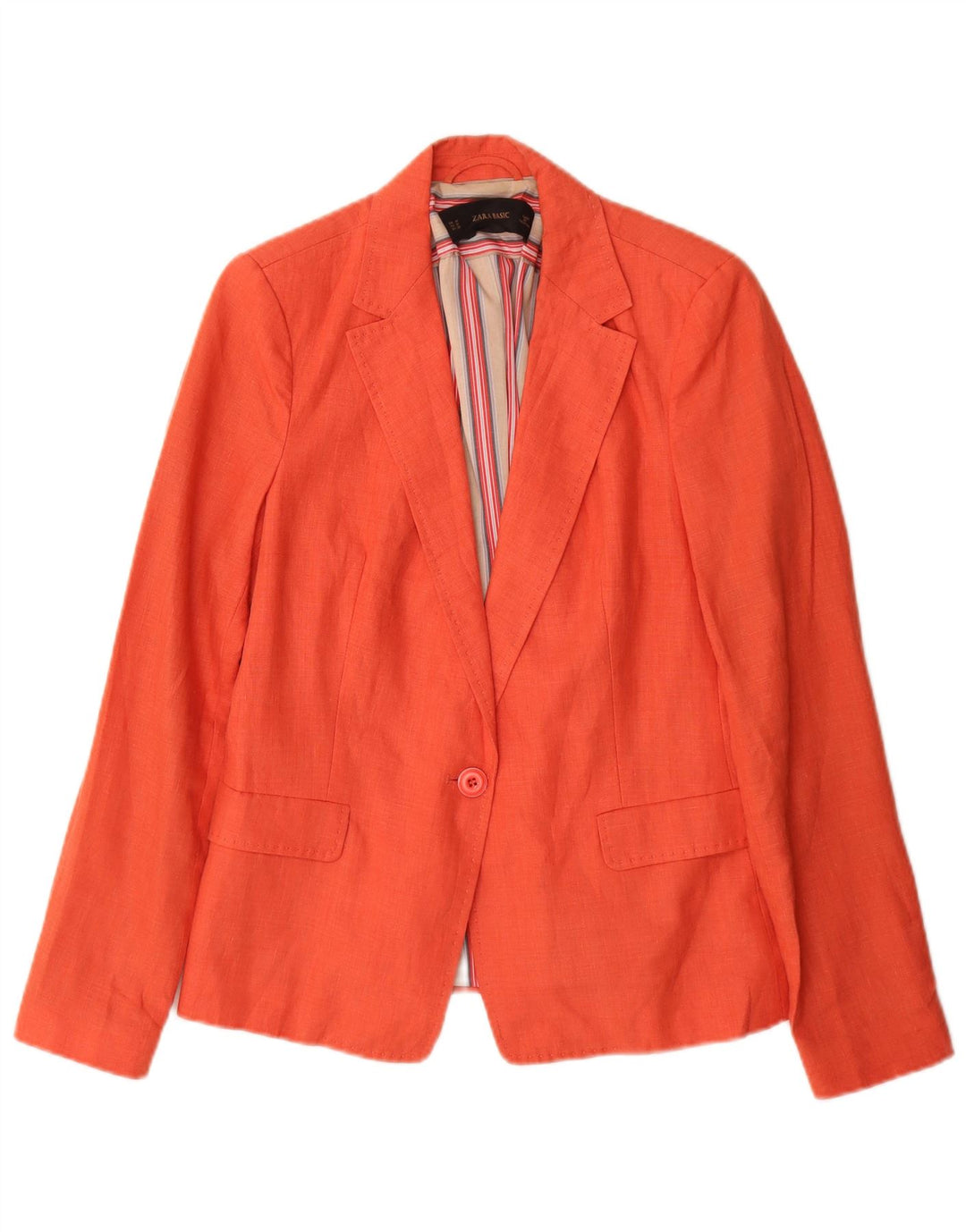 Giacca blazer a 1 bottone da donna Zara UK 12 arancione medio