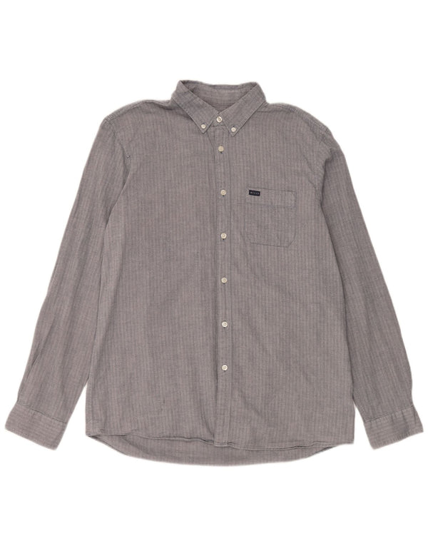 Camicia da uomo Classic Fit Jack Wills, cotone a spina di pesce blu grande
