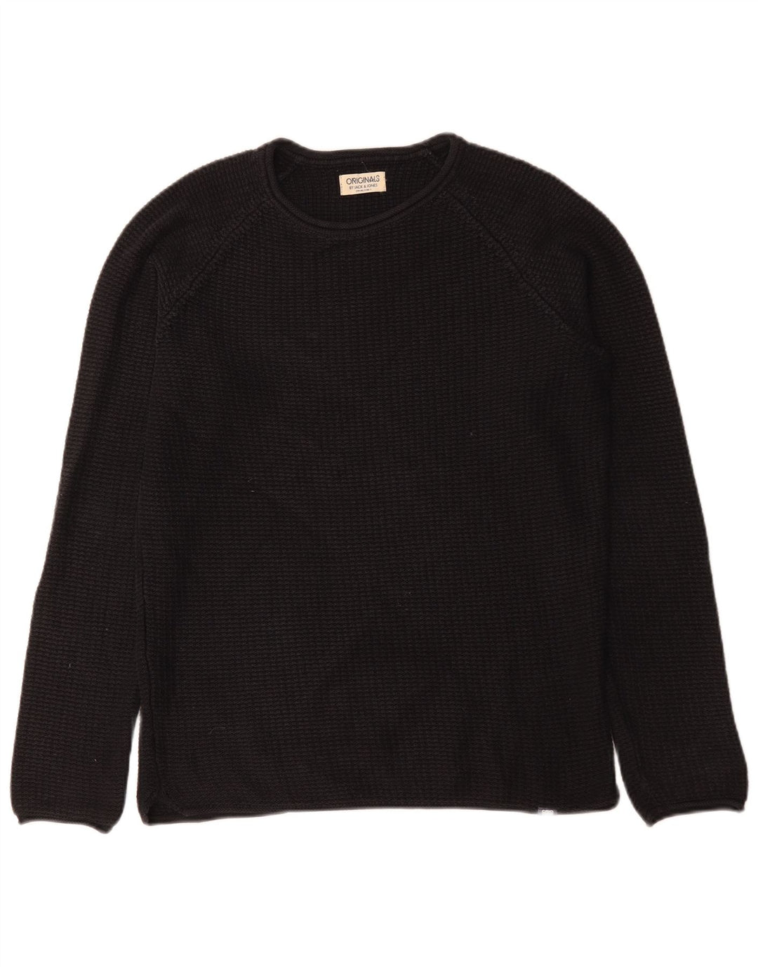 Maglione maglione girocollo da uomo Jack & Jones in cotone nero medio