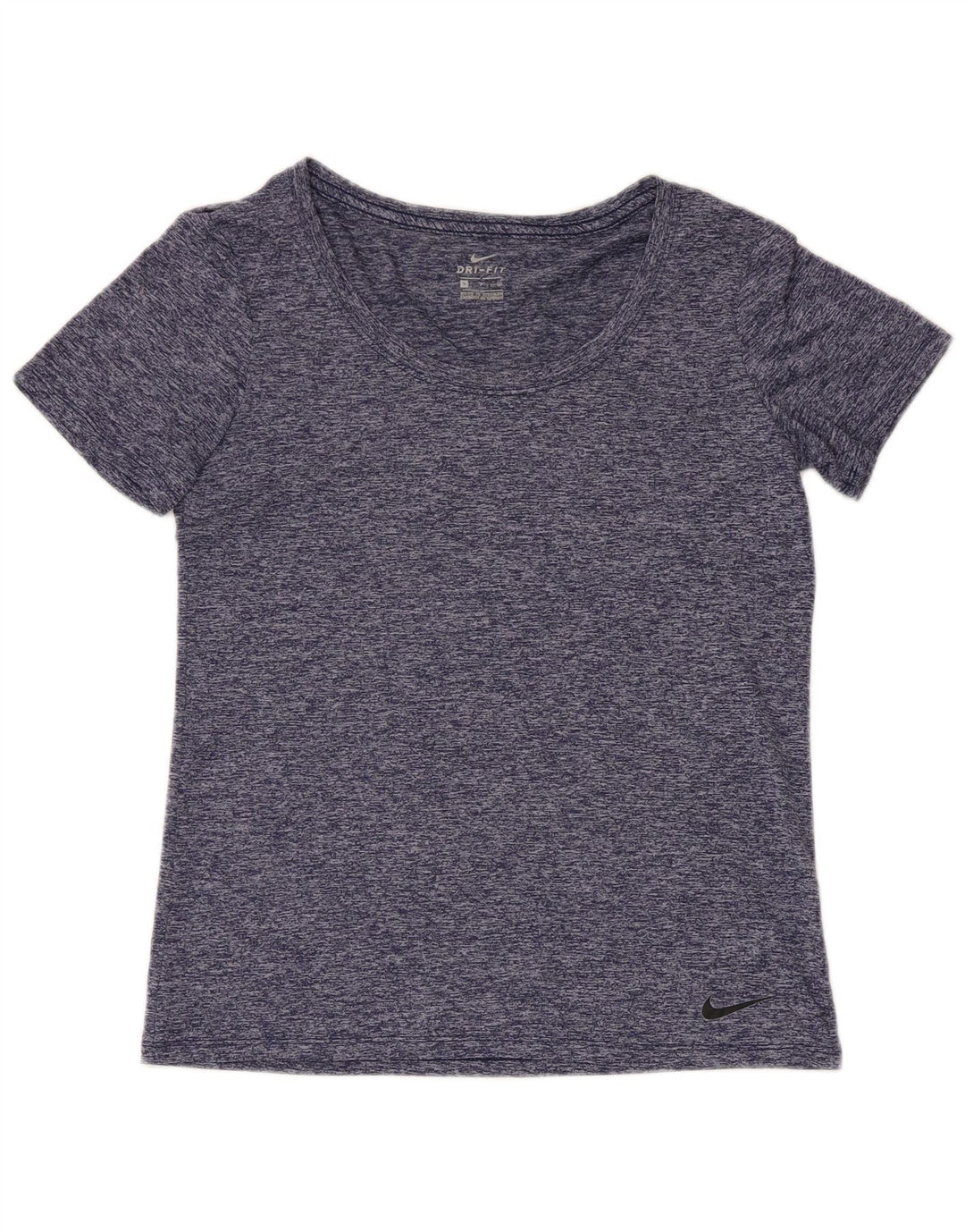 T-shirt Nike Dri Fit da donna, taglia UK 10, piccola, in poliestere screziato blu navy