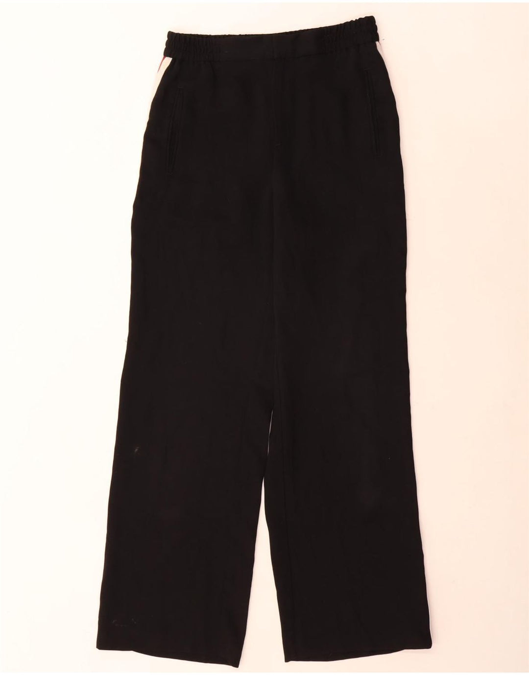 Pantaloni Zara da donna a gamba larga piccoli W26 L30 poliestere color block nero